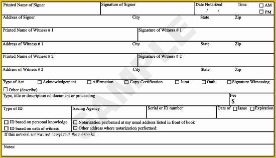 Notary Public Journal Template Free Of Massachusetts Notary Journal Logbook