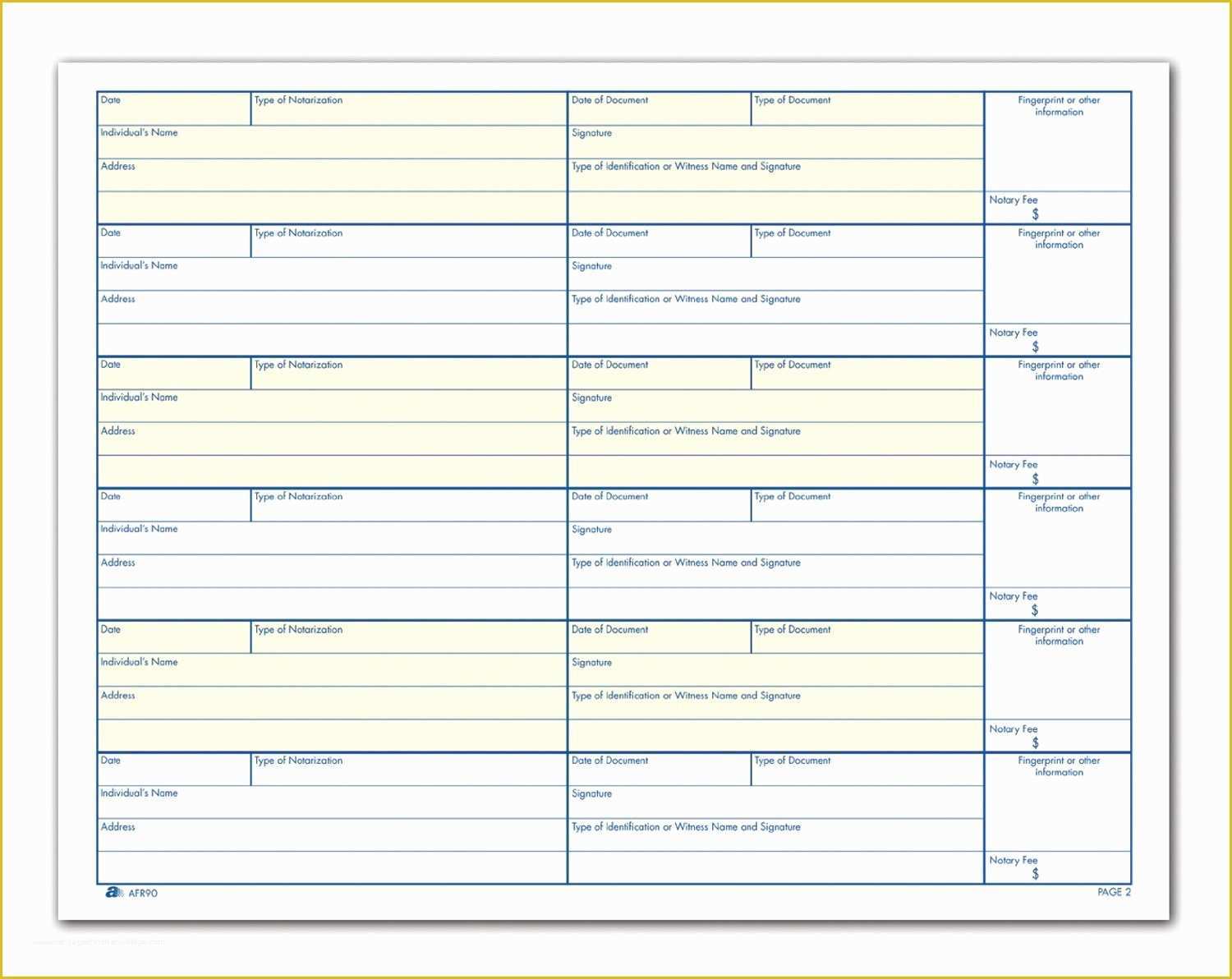 Nys Notary Journal Template