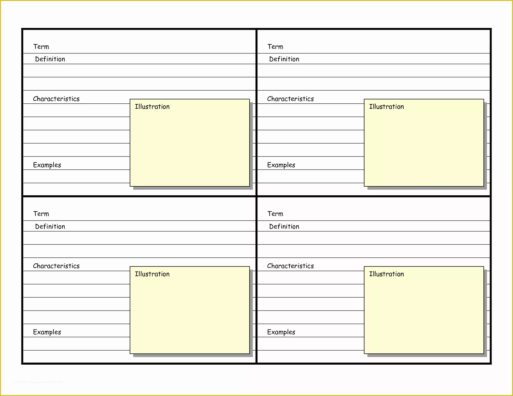 Note Card Template Free Of 8 Best Of Printable Blank Vocabulary Cards