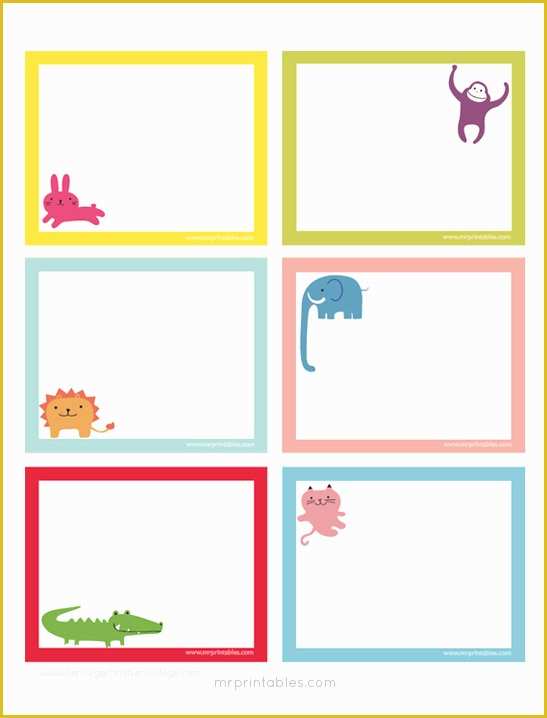 Note Card Template Free Of Animals Printable Note Cards Mr Printables