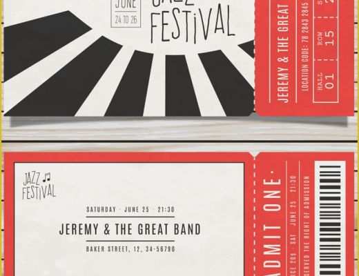 Numbered event Ticket Template Free Of 10 Free event Ticket Templates for Word and Adobe