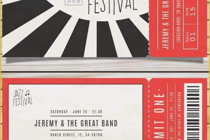 Numbered event Ticket Template Free Of 10 Free event Ticket Templates for Word and Adobe