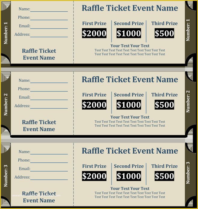 Numbered event Ticket Template Free Of 20 Free Raffle Ticket Templates with Automate Ticket