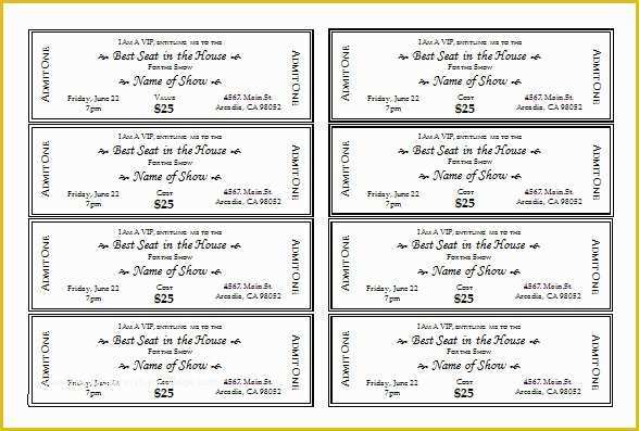 Numbered event Ticket Template Free Of 30 Printable Ticket Templates to Download