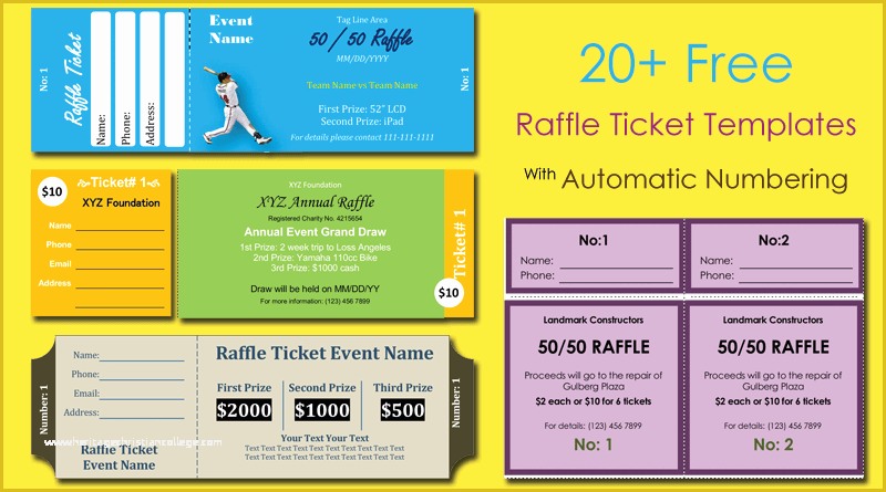 Numbered event Ticket Template Free Of Numbered Tickets Printable Numbered Tickets Template