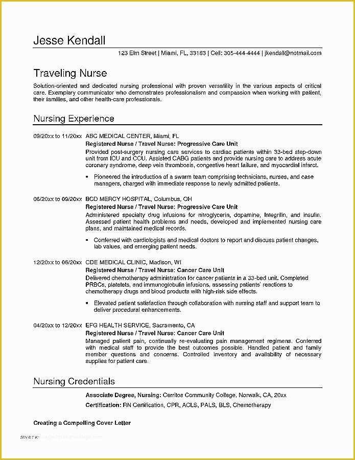 Nursing Resume Cover Letter Template Free Of Nursing Resume Cover Letter Template Free Types Letters