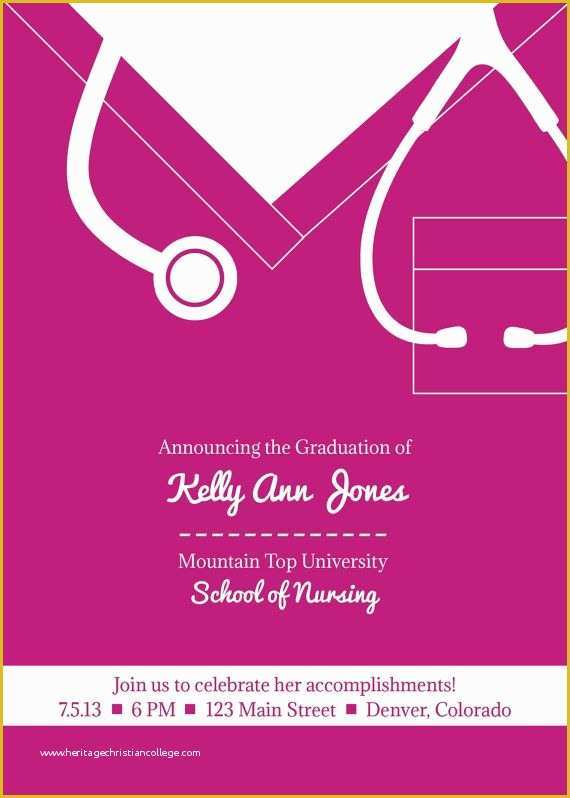 Nursing Graduation Invitations Templates