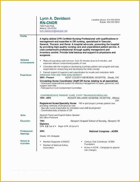 Nursing Templates Free Of Nursing Resume Templates
