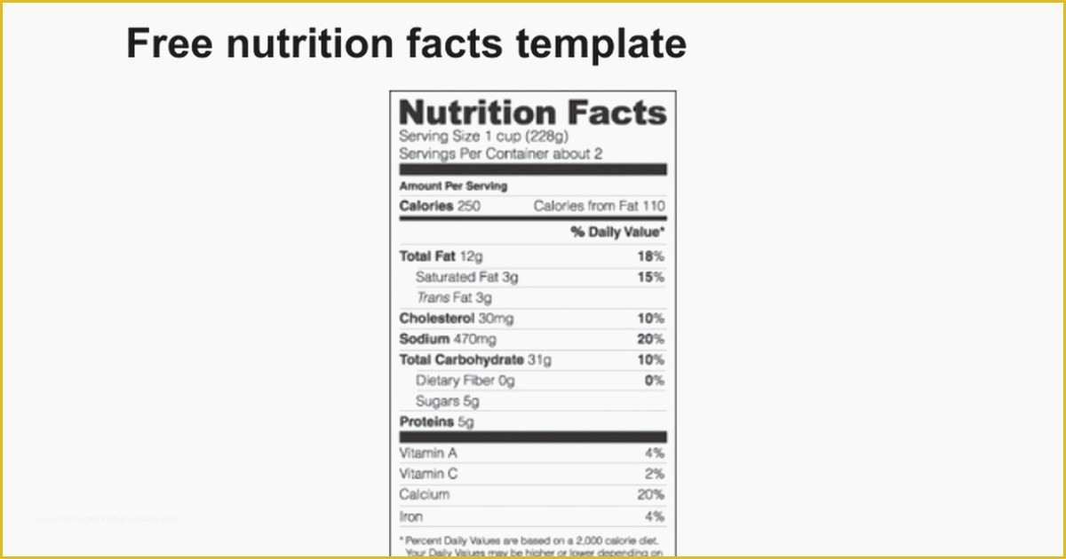 Nutrition Label Template Free Of Free Nutrition Label Template – Harddancefo