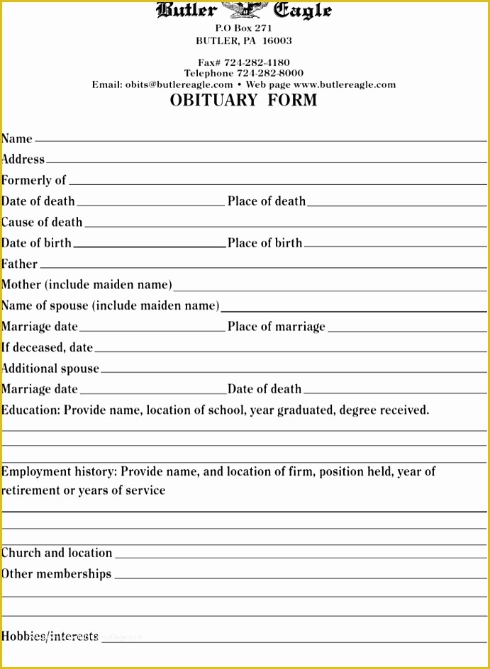 Obituary Template Free Design Of 9 Obituary Template Sampletemplatess Sampletemplatess