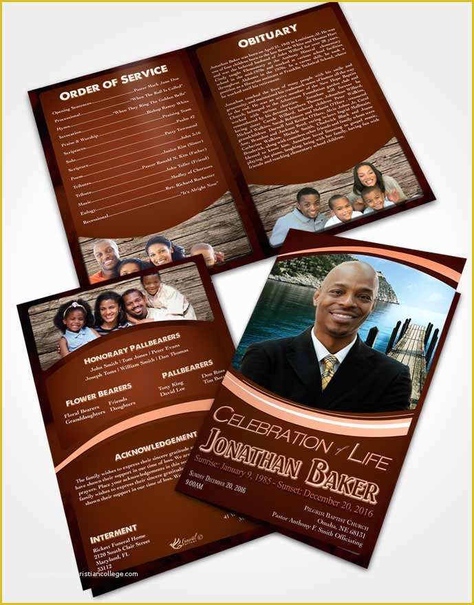 Obituary Template Free Design Of Journey Bifold order Of Service Obituary Templates