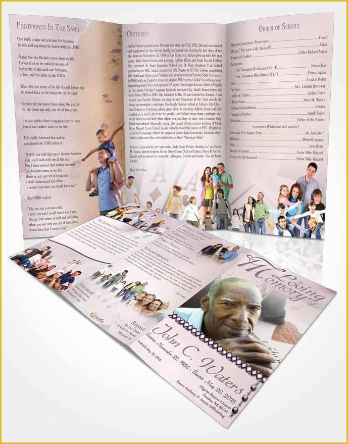 Obituary Template Free Design Of Obituary Template Trifold Brochure Midnight Aces