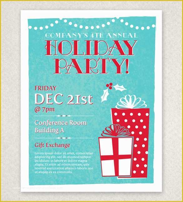 Office Christmas Party Flyer Templates Free Of 27 Holiday Party Flyer Templates Psd