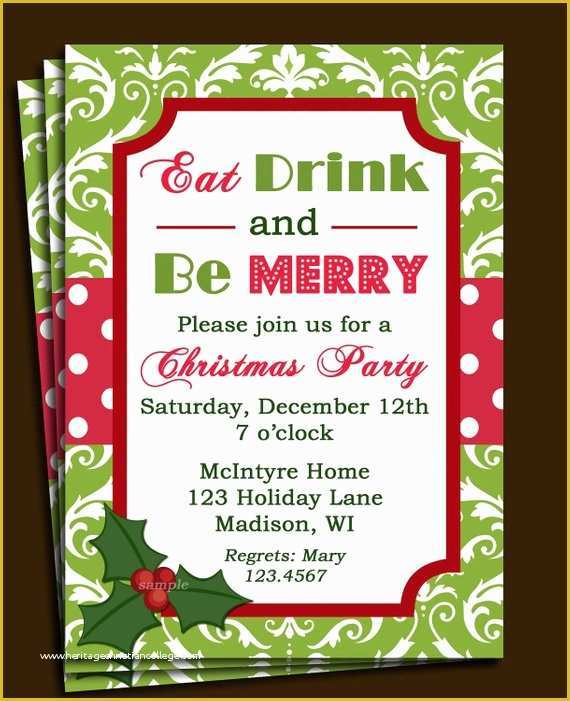 Office Christmas Party Flyer Templates Free Of Christmas Party Invitation Printable or Printed with Free