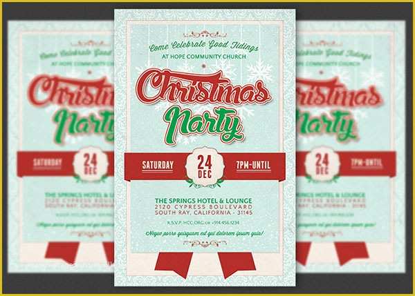 Office Christmas Party Flyer Templates Free Of Church Christmas Party Flyer Template On Behance