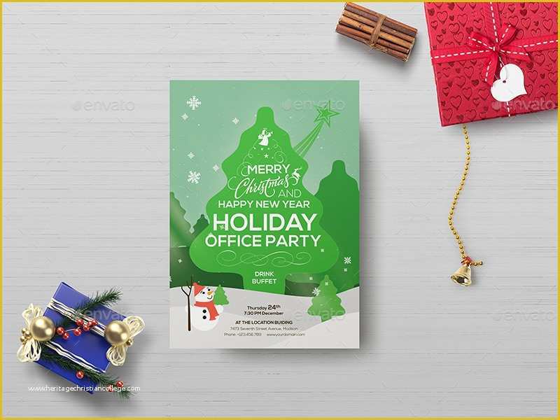 Office Christmas Party Flyer Templates Free Of Fice Holiday Party Flyer Template by Wutip2