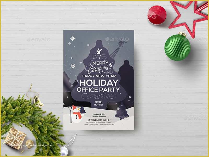 Office Christmas Party Flyer Templates Free Of Fice Holiday Party Flyer Template by Wutip2