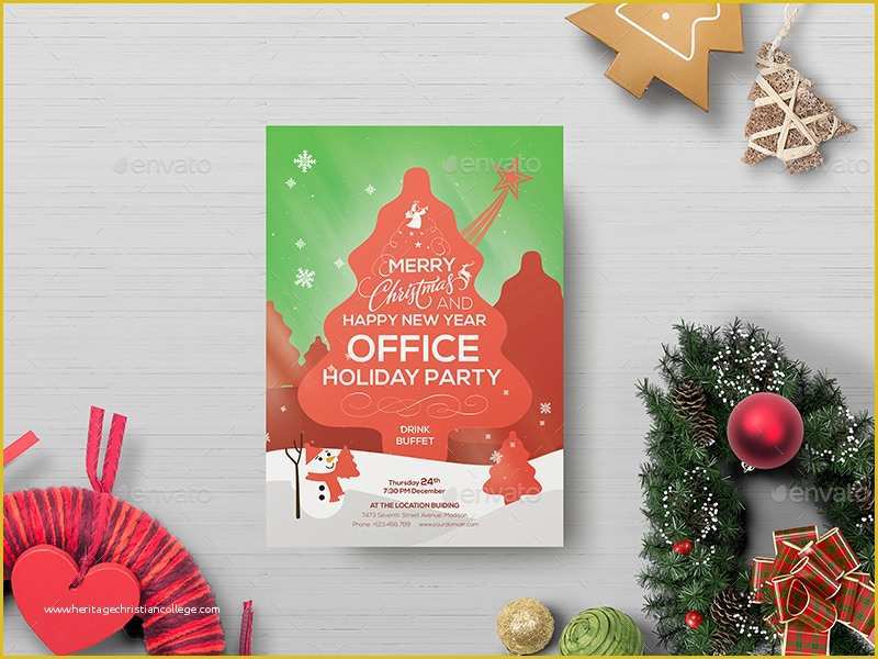 Office Christmas Party Flyer Templates Free Of Fice Holiday Party Flyer Template by Wutip2