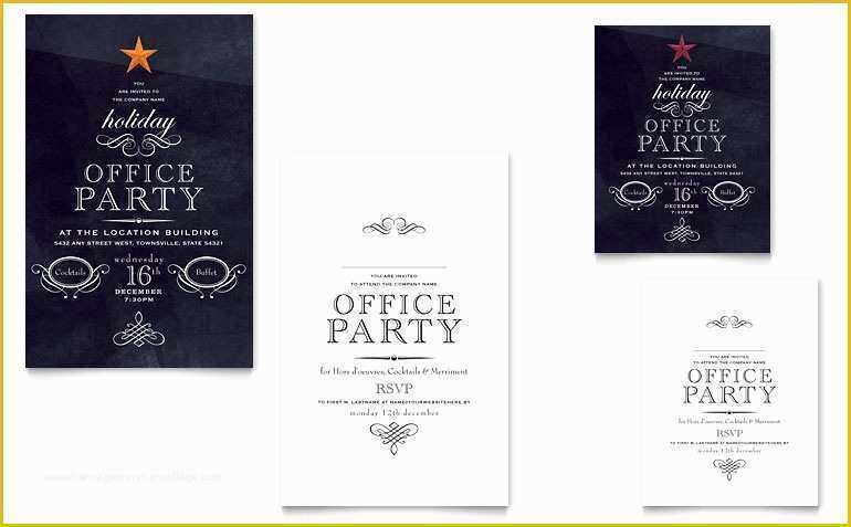 Office Christmas Party Flyer Templates Free Of Fice Holiday Party Note Card Template Word & Publisher