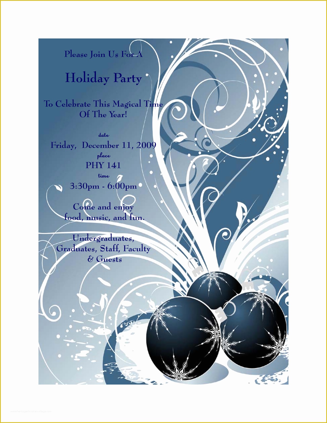 Office Christmas Party Flyer Templates Free Of Free Christmas Party Invitation Clipart – 101 Clip Art