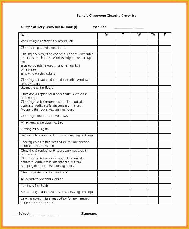 Office Cleaning Templates Free Of Checklist Fice Cleaning List Template Printable