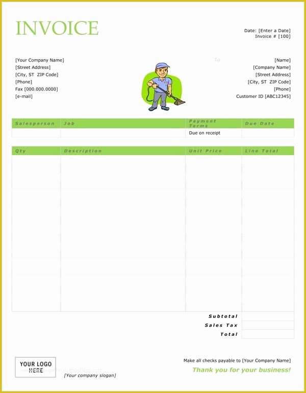 Office Cleaning Templates Free Of Cleaning Service Invoice 19