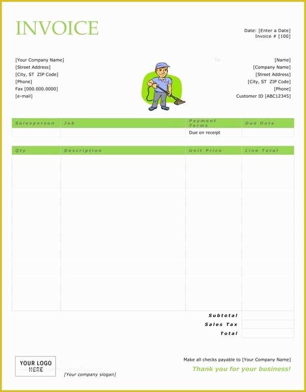 Office Cleaning Templates Free Of Cleaning Service Invoice 19