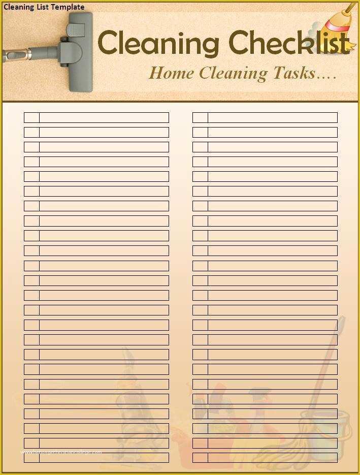 Office Cleaning Templates Free Of Finest Cleaning List Template for House Fice Cleaning