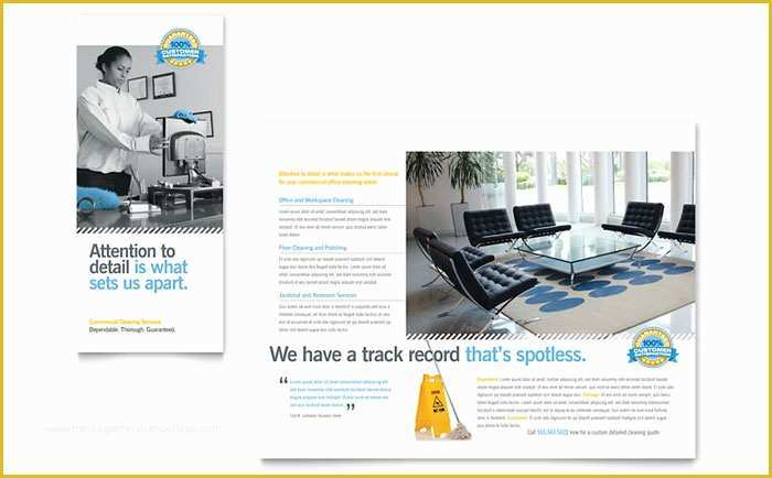 Office Cleaning Templates Free Of Janitorial & Fice Cleaning Tri Fold Brochure Template Design