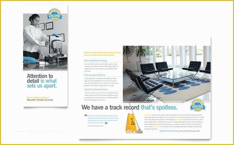 Office Cleaning Templates Free Of Janitorial & Fice Cleaning Tri Fold Brochure Template