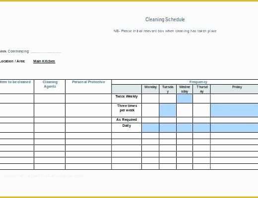 Office Cleaning Templates Free Of Monthly House Cleaning Schedule Template Home Checklist