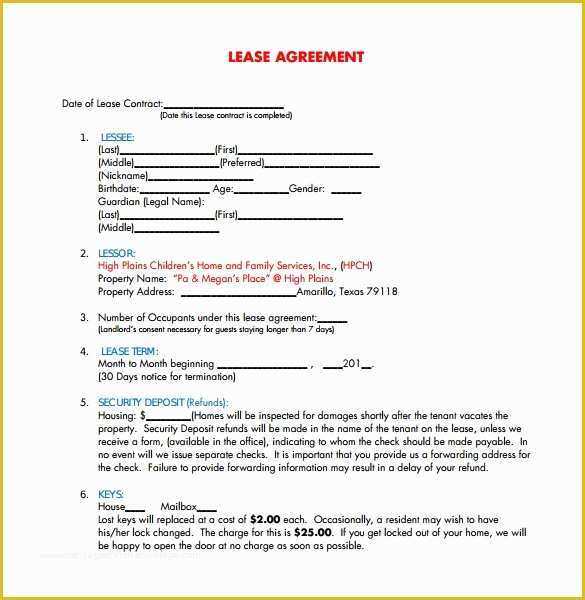 Office Lease Template Free Of 8 Sample Free Lease Agreement Templates Download for Free