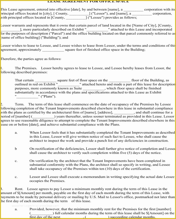 Office Lease Template Free Of Download Fice Lease Agreement Template for Free
