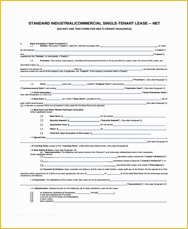 Office Lease Template Free Of Sample Mercial Fice Lease Agreement 8 Documents In