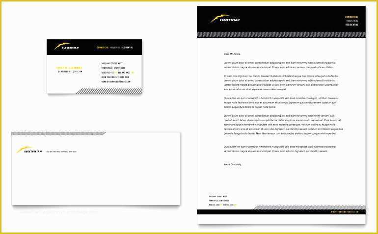 Office Letterhead Template Free Of Electrician Business Card & Letterhead Template Word
