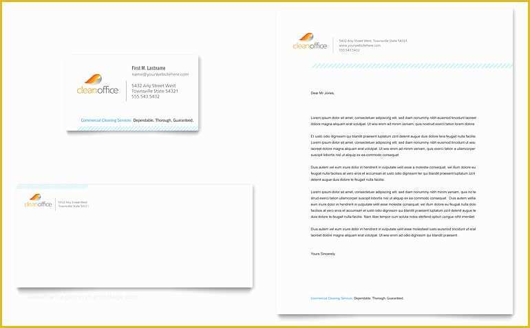 Office Letterhead Template Free Of Janitorial & Fice Cleaning Business Card & Letterhead