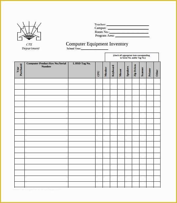 Office Supply Inventory Template Free Of 14 Equipment Inventory Templates