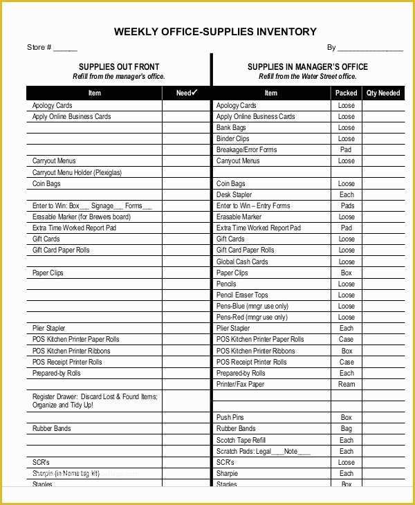 Office Supply Inventory Template Free Of 7 Fice Inventory Templates Free Sample Example