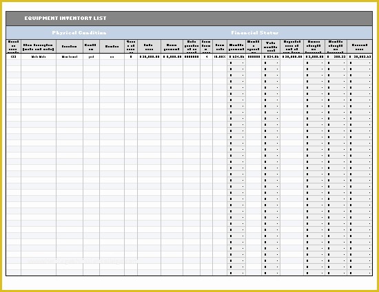 Office Supply Inventory Template Free Of Equipment Inventory List