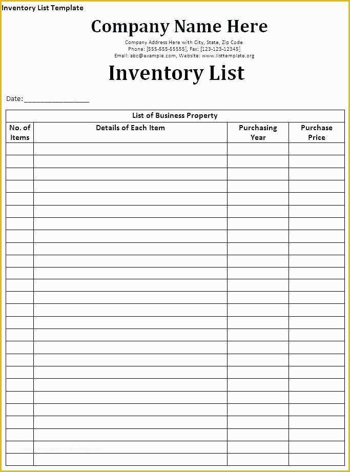 Office Supply Inventory Template Free Of Fice Inventory List