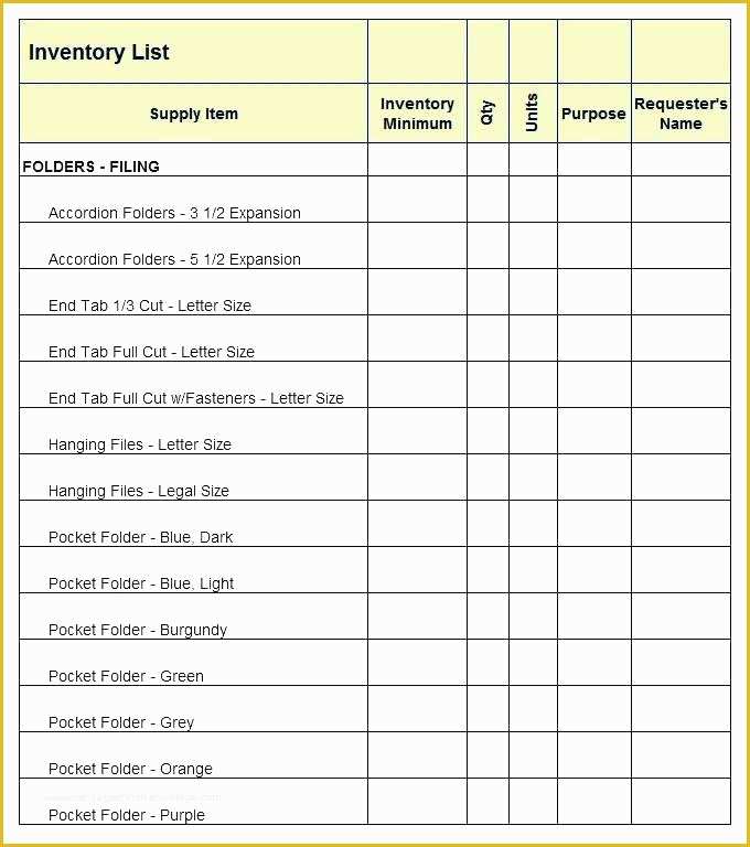 Office Supply Inventory Template Free Of Fice Supplies Inventory Spreadsheet and Supply Download