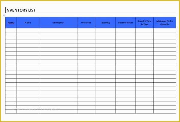 Office Supply Inventory Template Free Of Inventory List Sample
