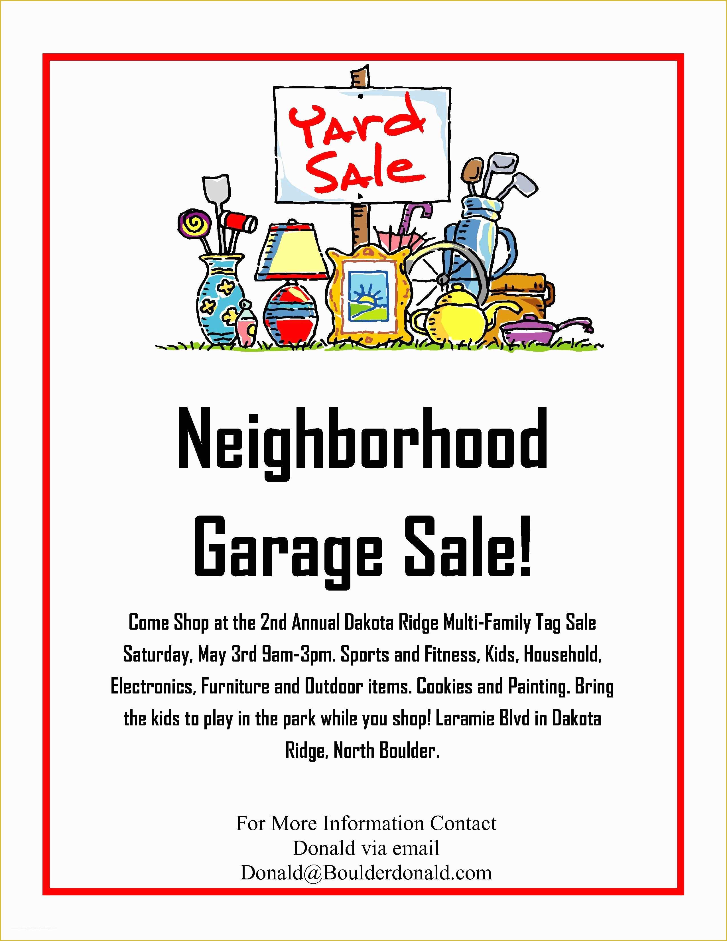 On Sale Signs Templates Free Of Dakota Ridge Munity Garage Sale May 3rd 2014