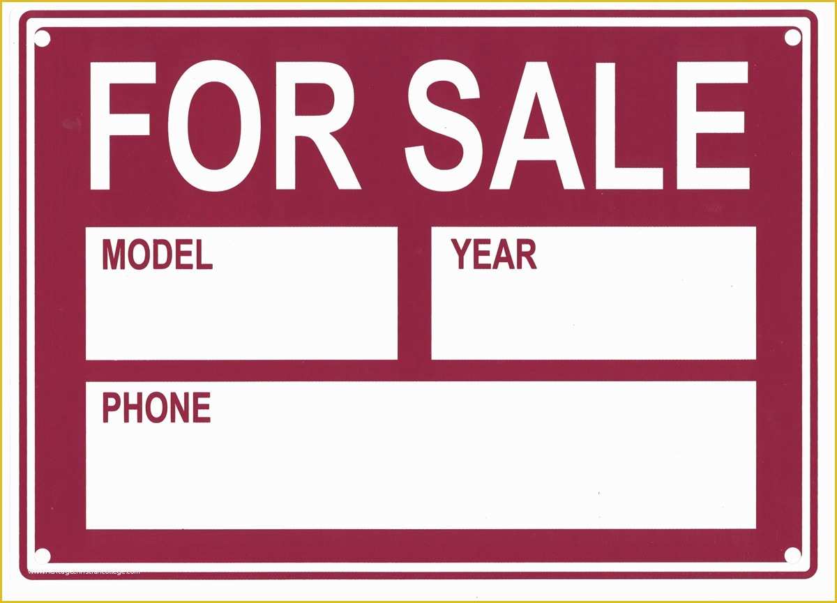 On Sale Signs Templates Free Of Vehicle for Sale Sign 9944 Additional Products
