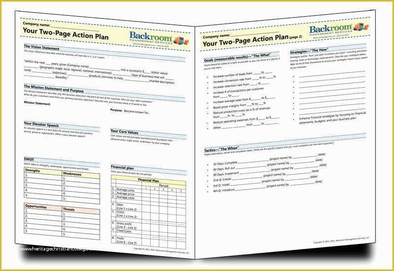 One Page Business Plan Template Free Of E Page Business Plan Template