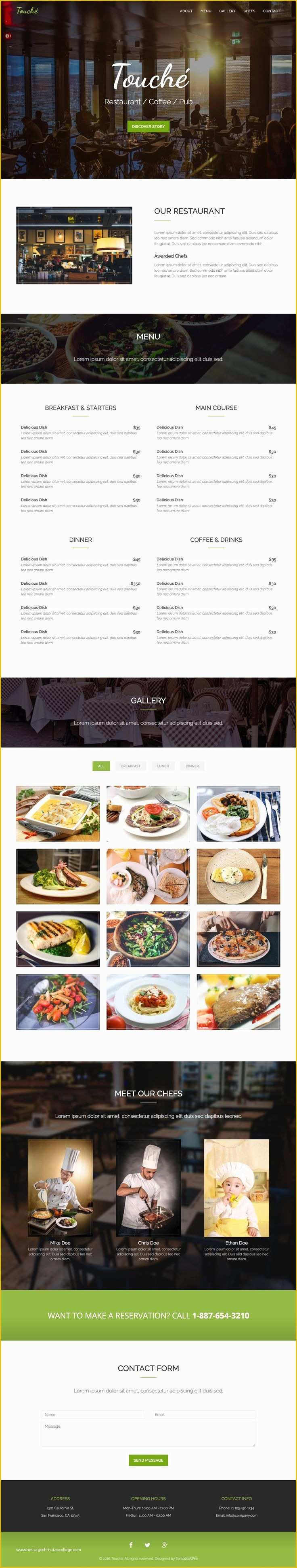 One Page Menu Template Free Of 341 Best Images About E Page Website Templates On