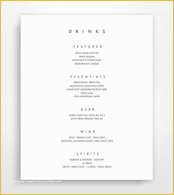 One Page Menu Template Free Of Bar Menu Bar Menu Template Bar Menu Printable Bar Menu