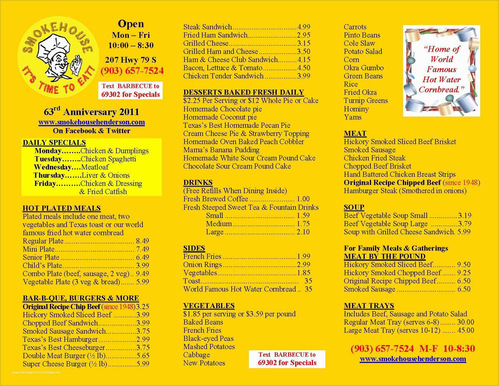 One Page Menu Template Free Of E Page Restaurant Menu Templates Free Programs