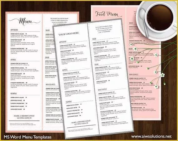 One Page Menu Template Free Of Food Menu Printable Restaurant Menu Template Wedding Menu