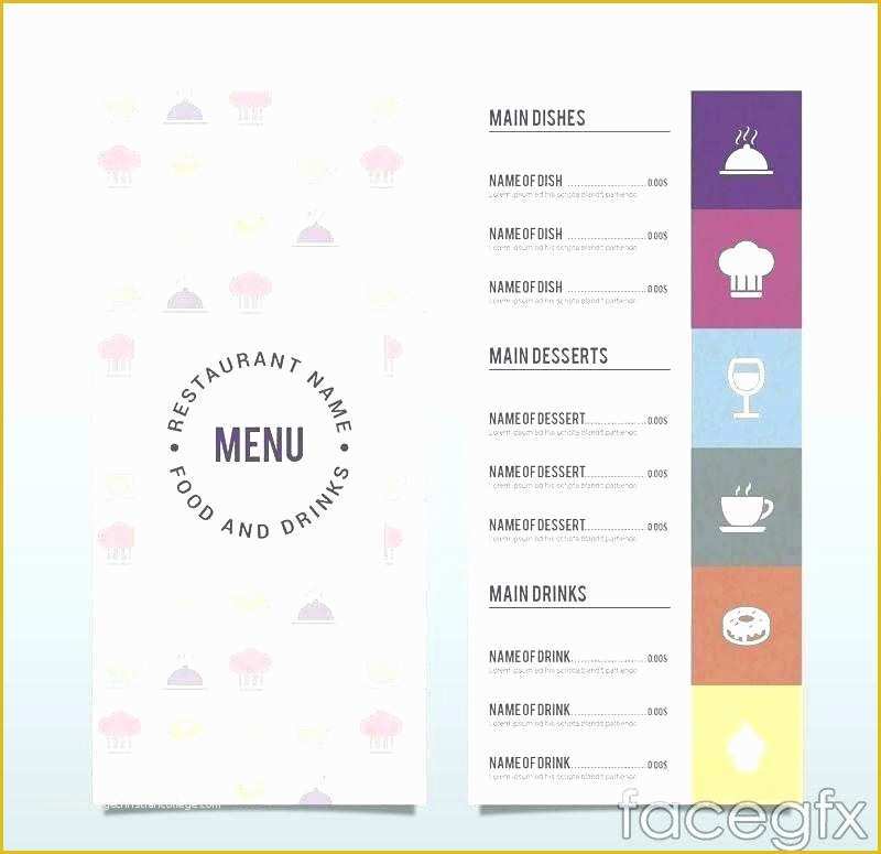 One Page Menu Template Free Of One Page Menu Template Free